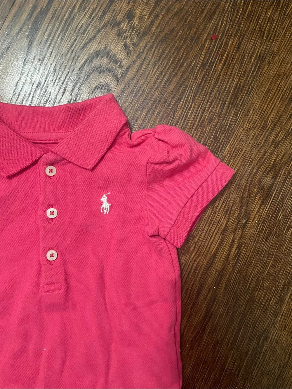 Ralph Lauren Hot Pink Girls' Polo with Puff Sleeves